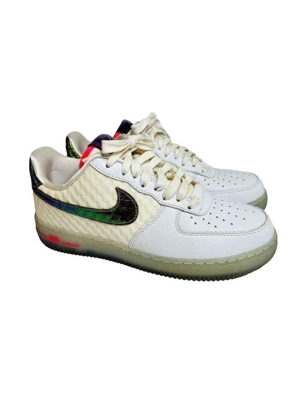 Nike Air Force 1 Low CMFT PRM QS White Metallic Gold Hyper Punch Sneaker Men’s 8